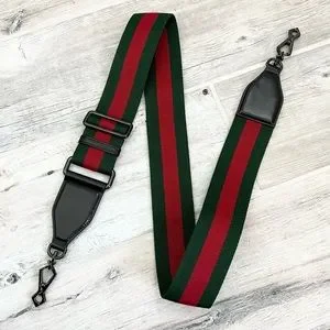 GUCCI Canvas Web Shoulder Strap Green Red 247886